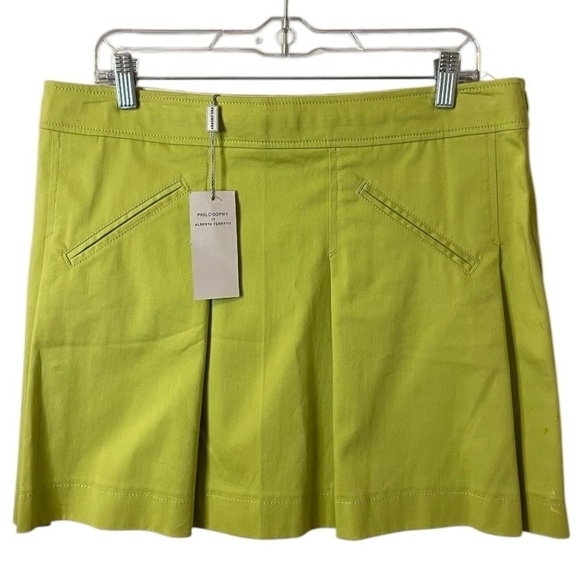 Philosophy di Lorenzo Serafini Pleated Mini Skirt Italy 42 US10 NWT $450 - Picture 1 of 9